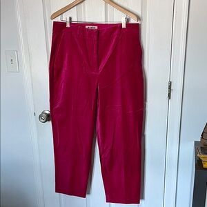 Boden Kew Pant in Hot Pink Velvet - 12R